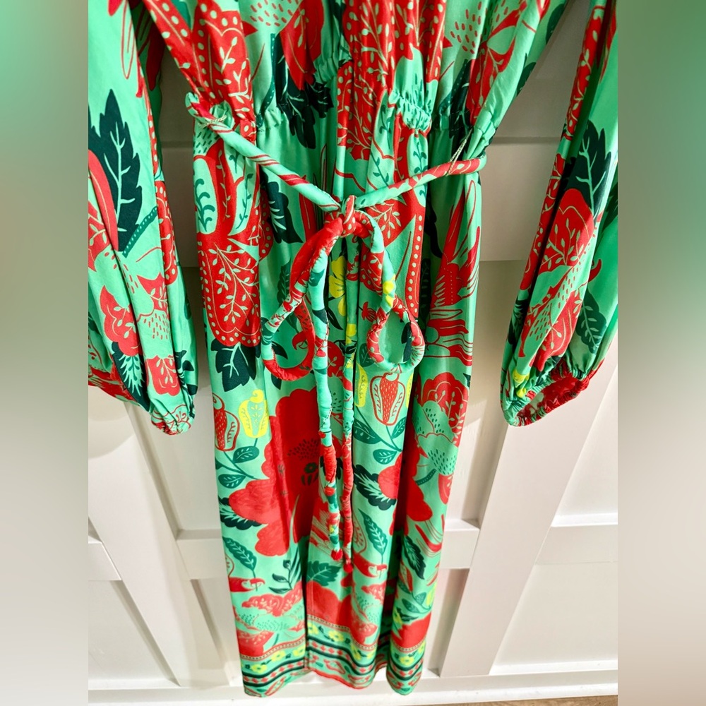 Farm Rio x Anthropologie Poppy Print Maxi Dress M - Picture 8 of 12